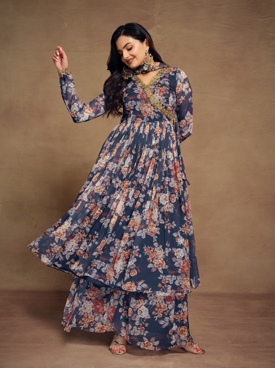 Cool Chiffon Premium Palazzo Suit set