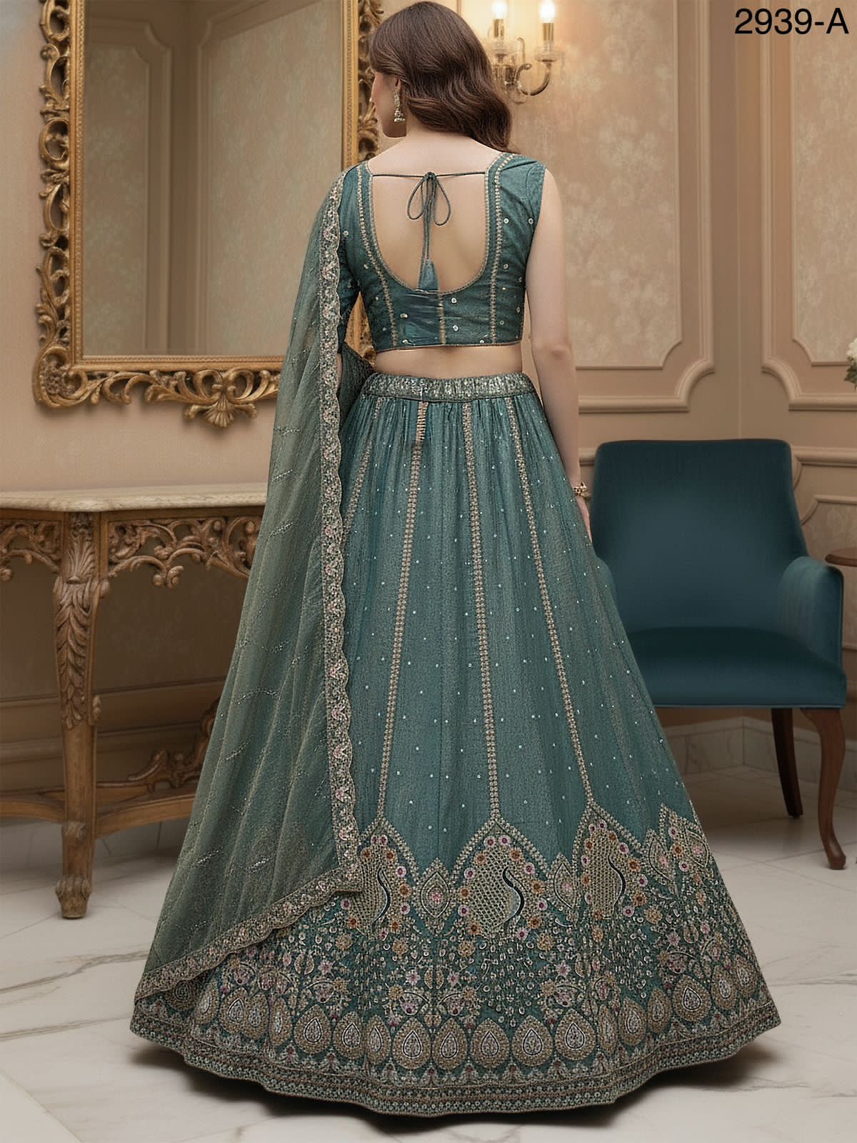 Peacock Embroidered Sober work Wedding Lehenga choli