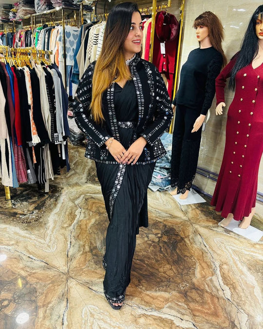 Ready To Wear Trending Coord Jacket Saree