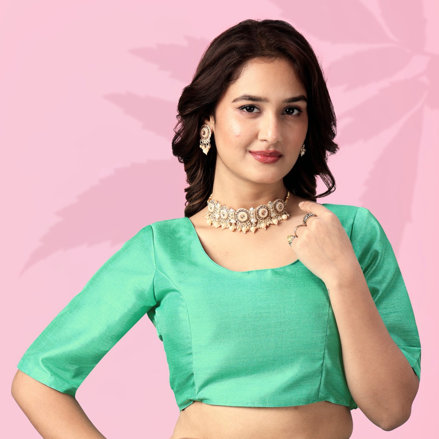 Fresh Aqua Green Pastal Timeless Saree