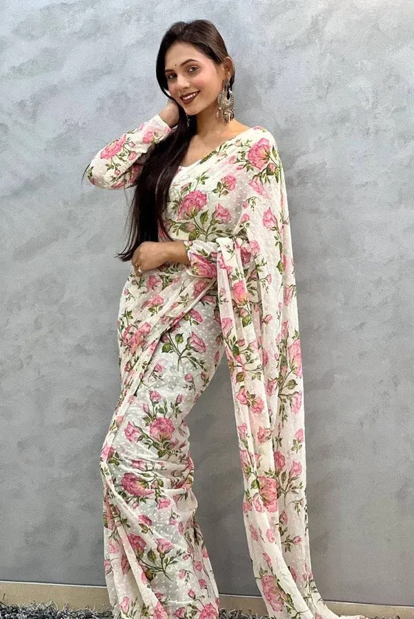 Floral Ready To Wear Saree