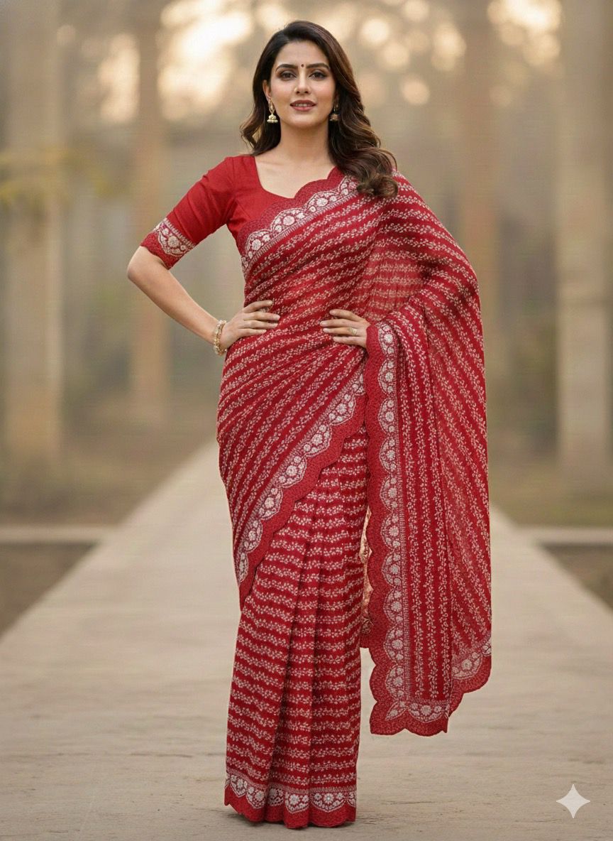 Christmas Colors In Kota Doriya Silk Sarees