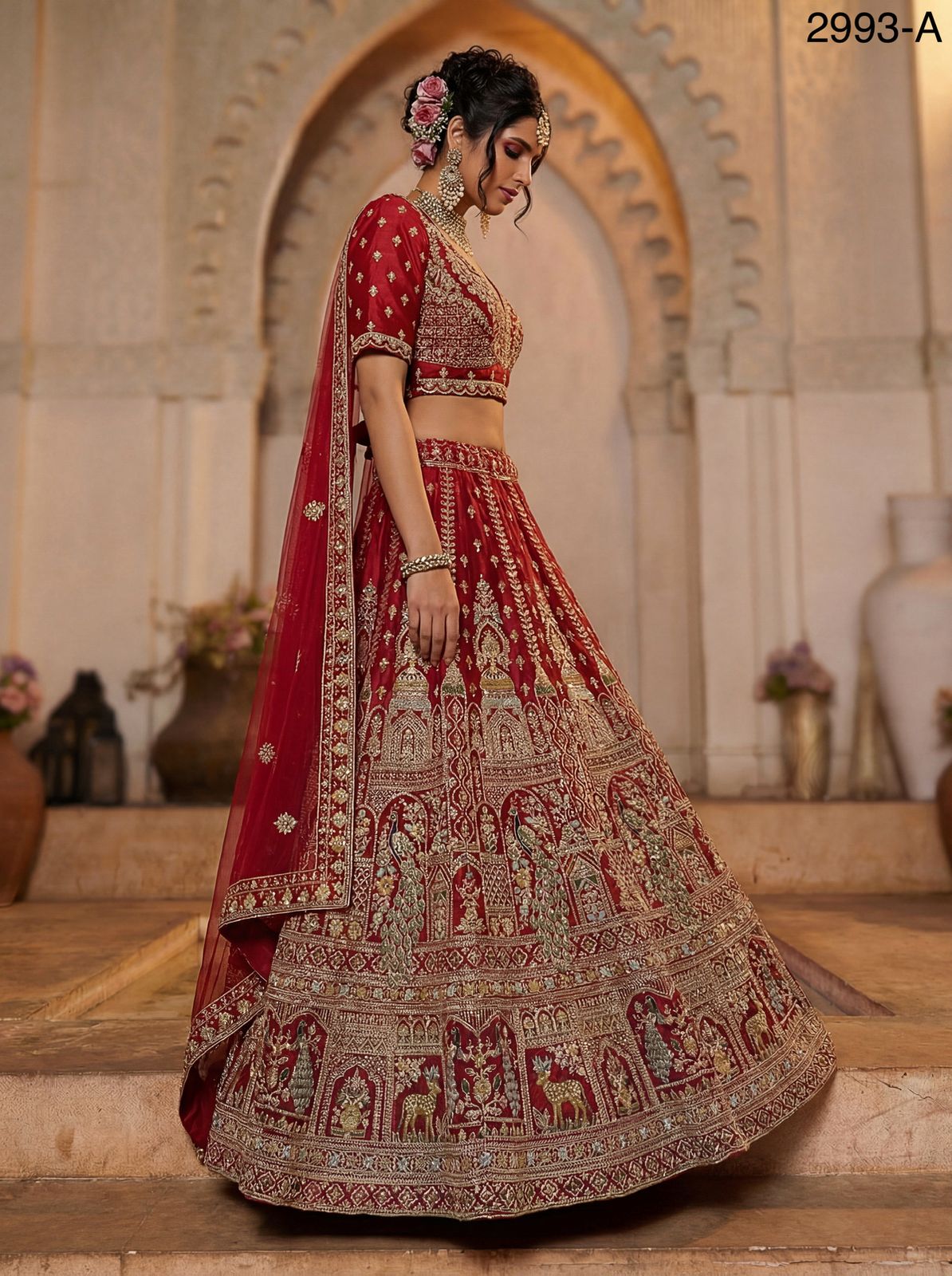 Premium Fancy Embroidery Double Dupatta Bridal Lehenga Choli