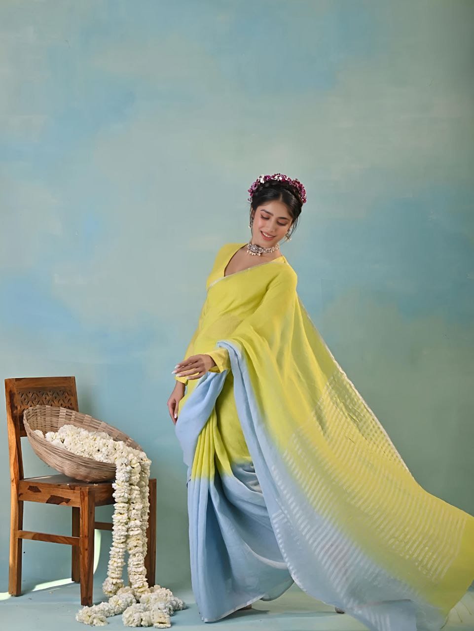 Vibrant Sunny Days Summer Saree