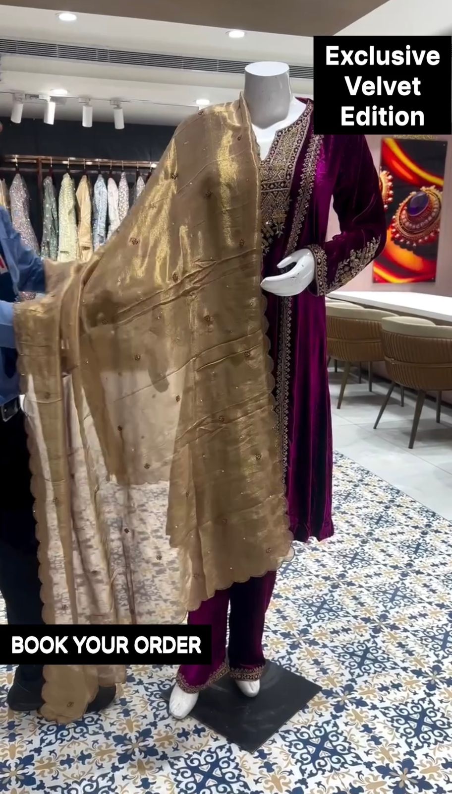 Warm Evenings Pure Velvet Designed Ready To Wear Suit Outfit