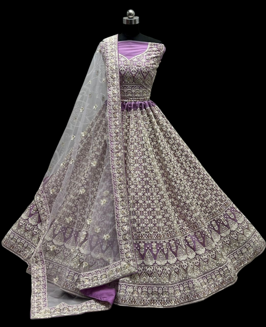 Premium Embroidered Thread Sequins Work Lehanga