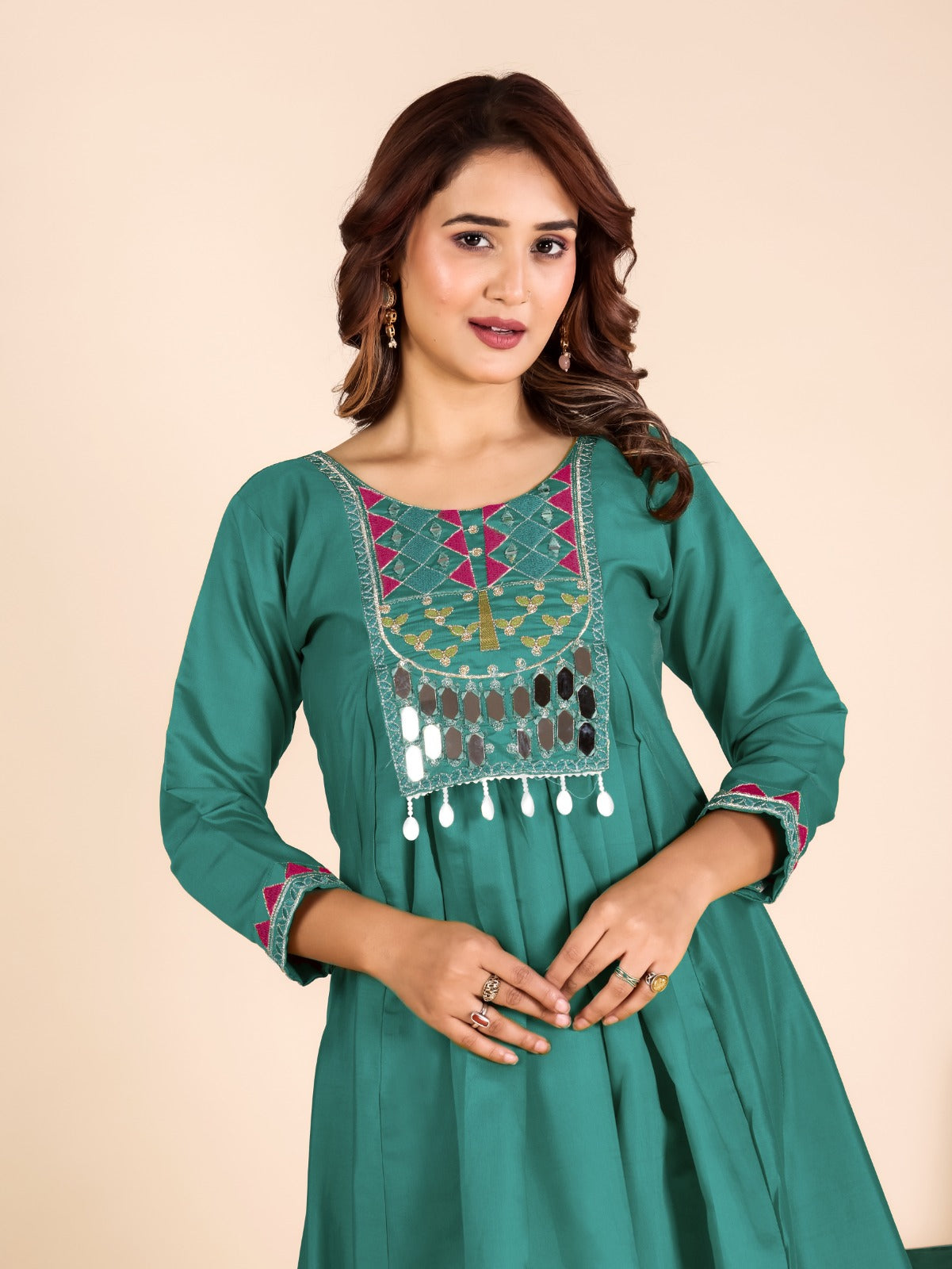 Aqua Green Roman Silk Classic Suit