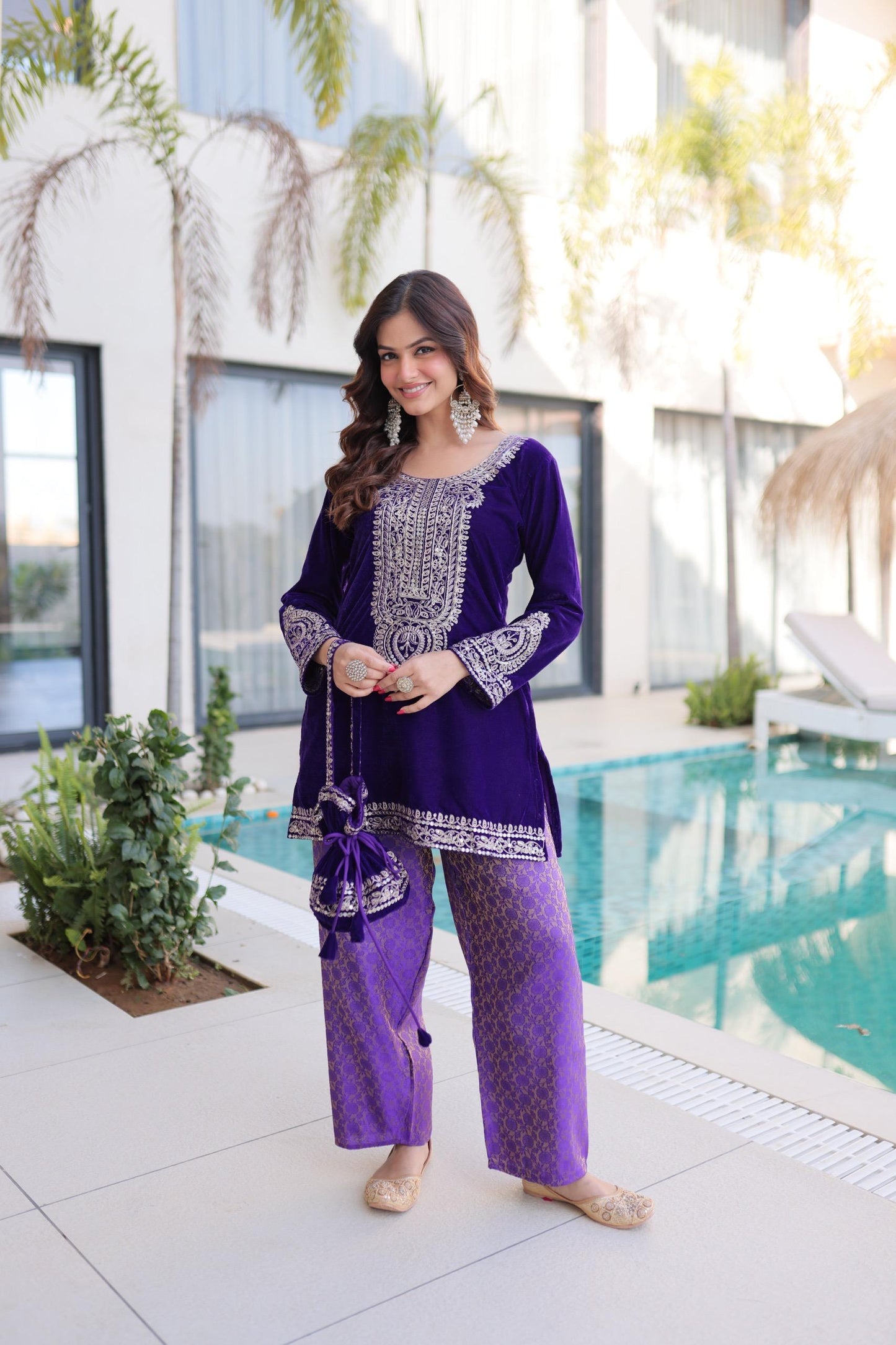 Shine Warm In Premium Velvet Outfit