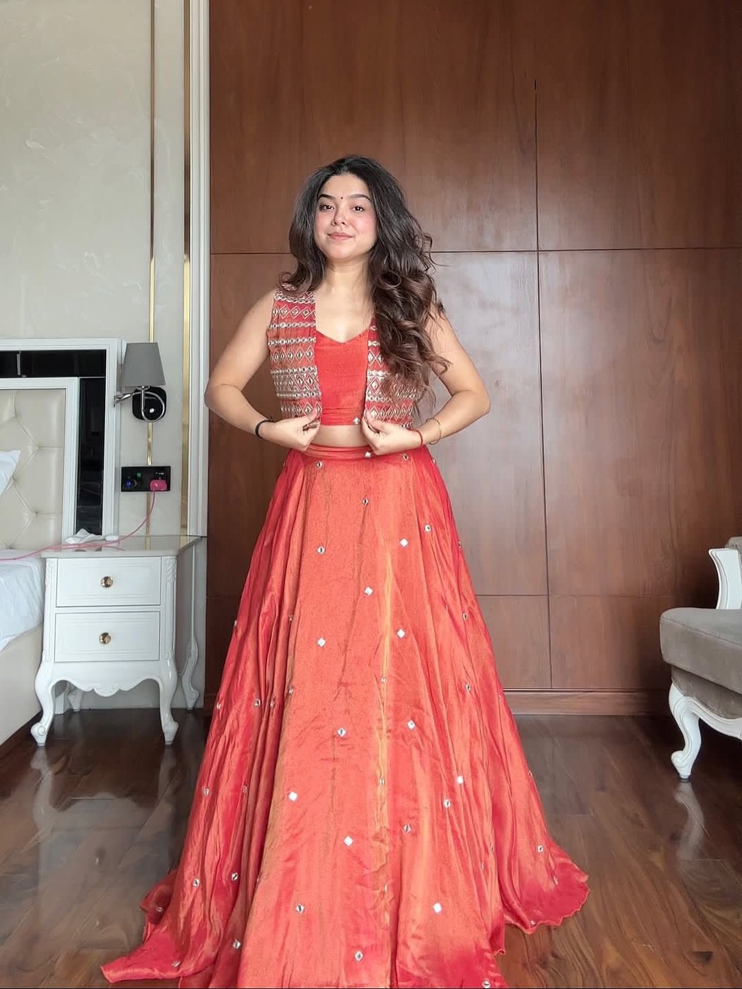 Orange Indo Western Attractive Outfit