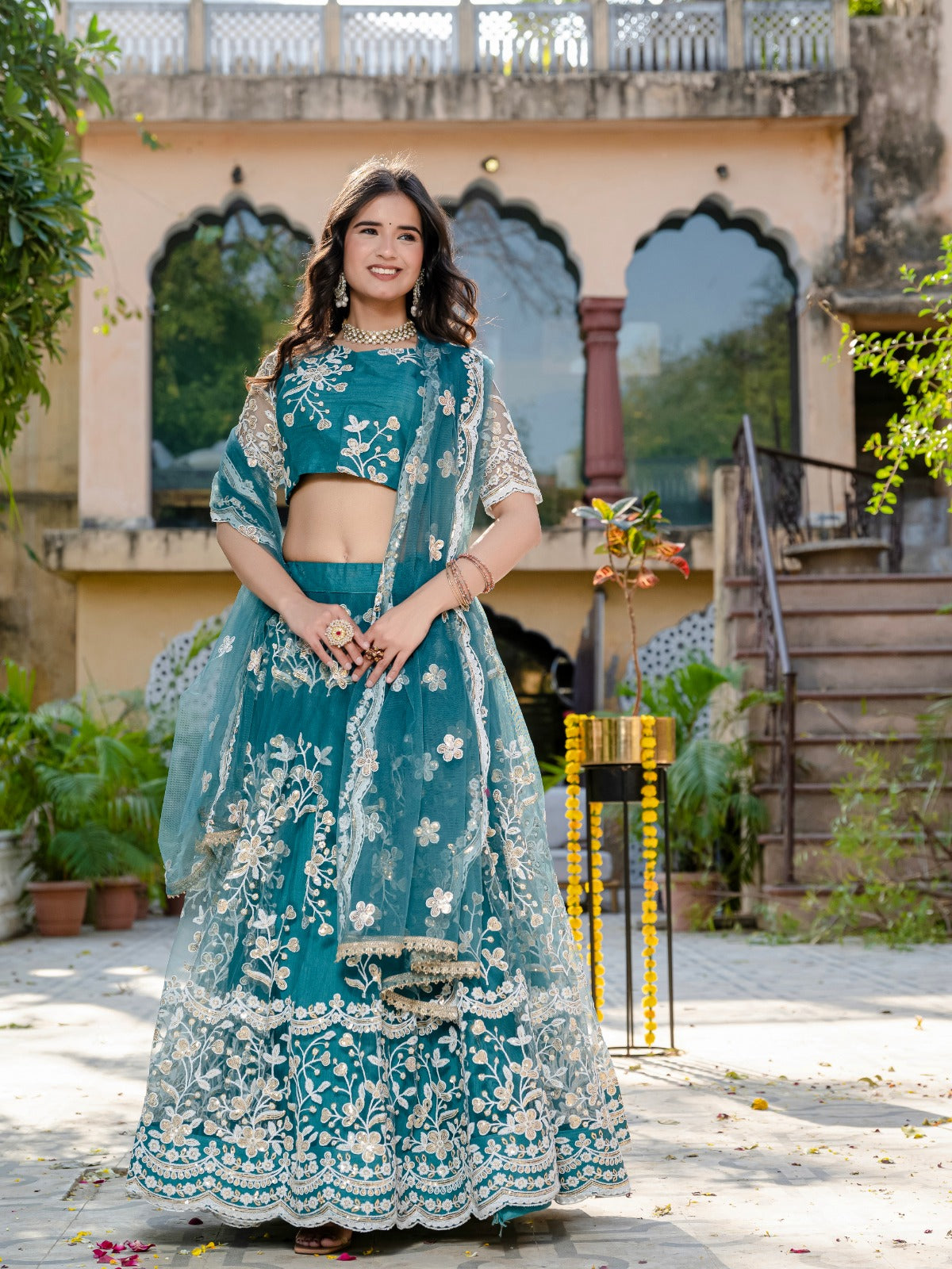 Rama Glam Net Lehanga