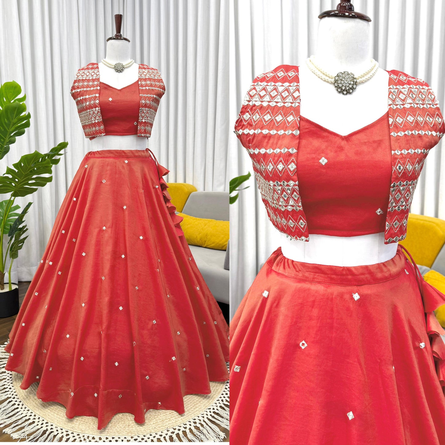 Orange Indo Western Attractive Outfit