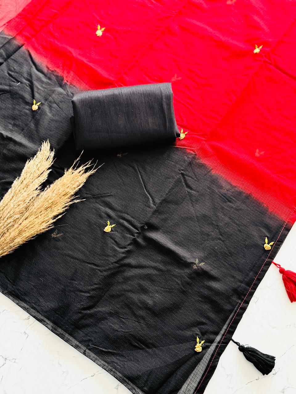 Fluidic Double Color Premium Saree