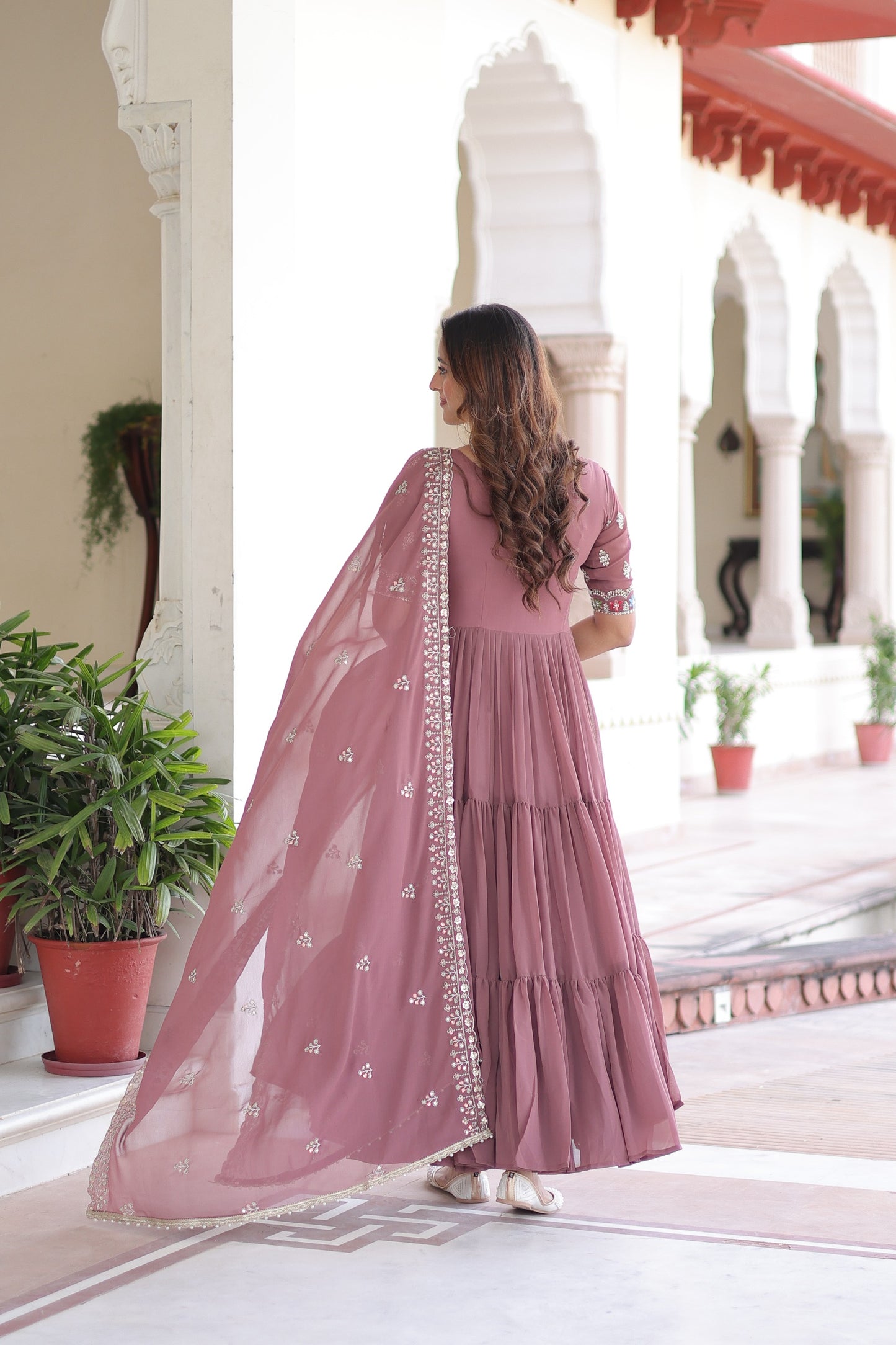Premium Multi Thread Bead Work Gowns