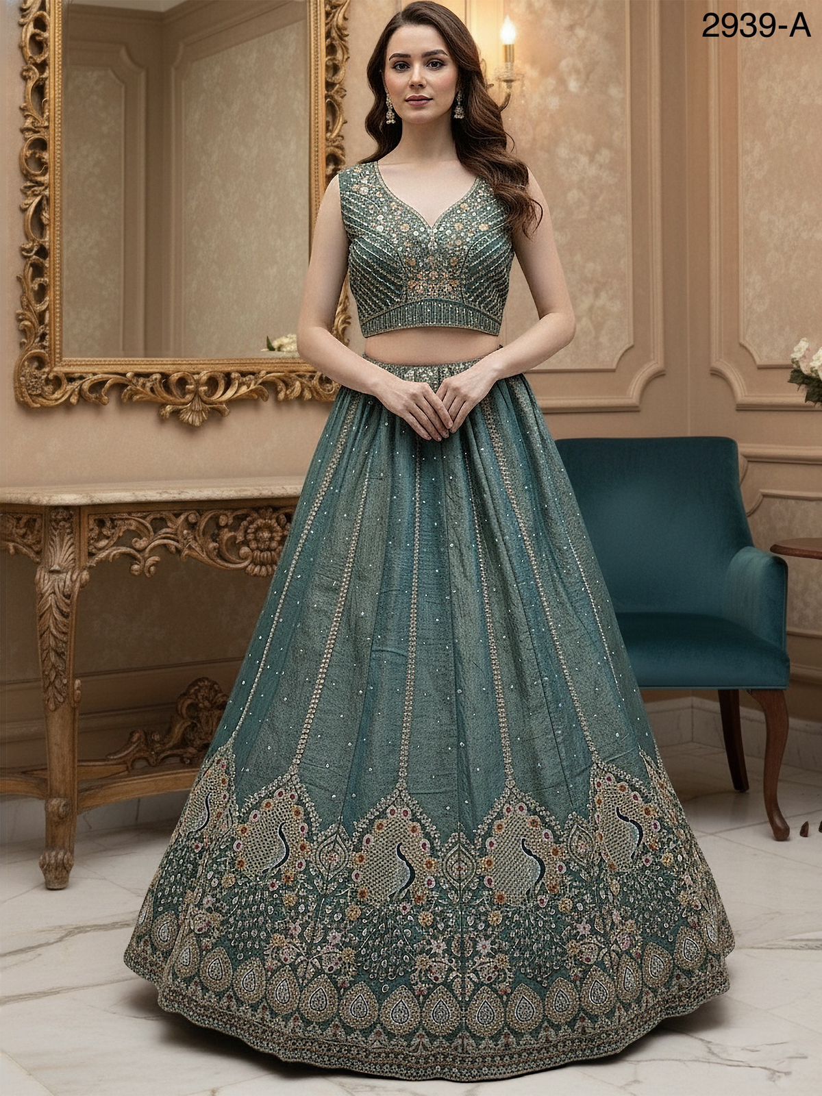 Peacock Embroidered Sober work Wedding Lehenga choli