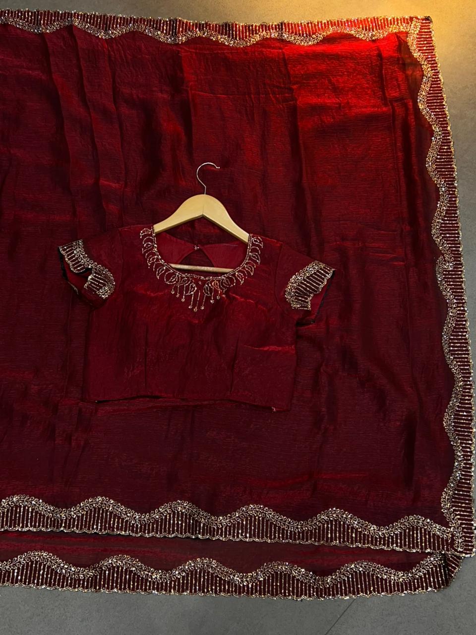 Rich Look Zarkhan Work Premium Saree in Multiple Colours
