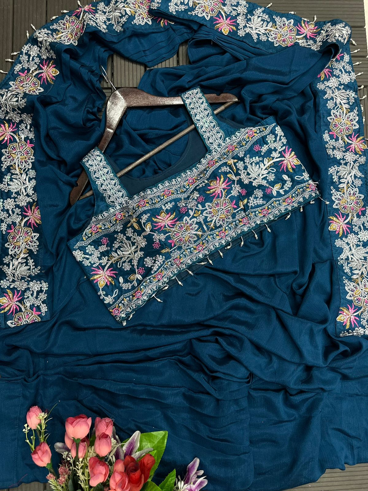 Supreme Jacket Saree Outfit - Ready To Wear