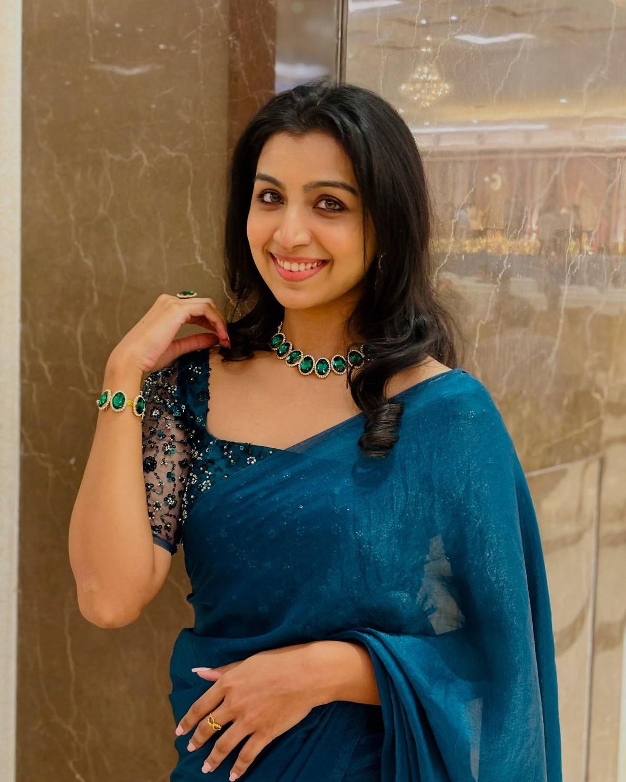 Teal Space Silk Premium Saree