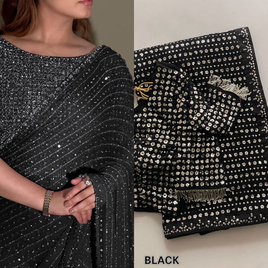 Bling Party Evenings Sequins Saree