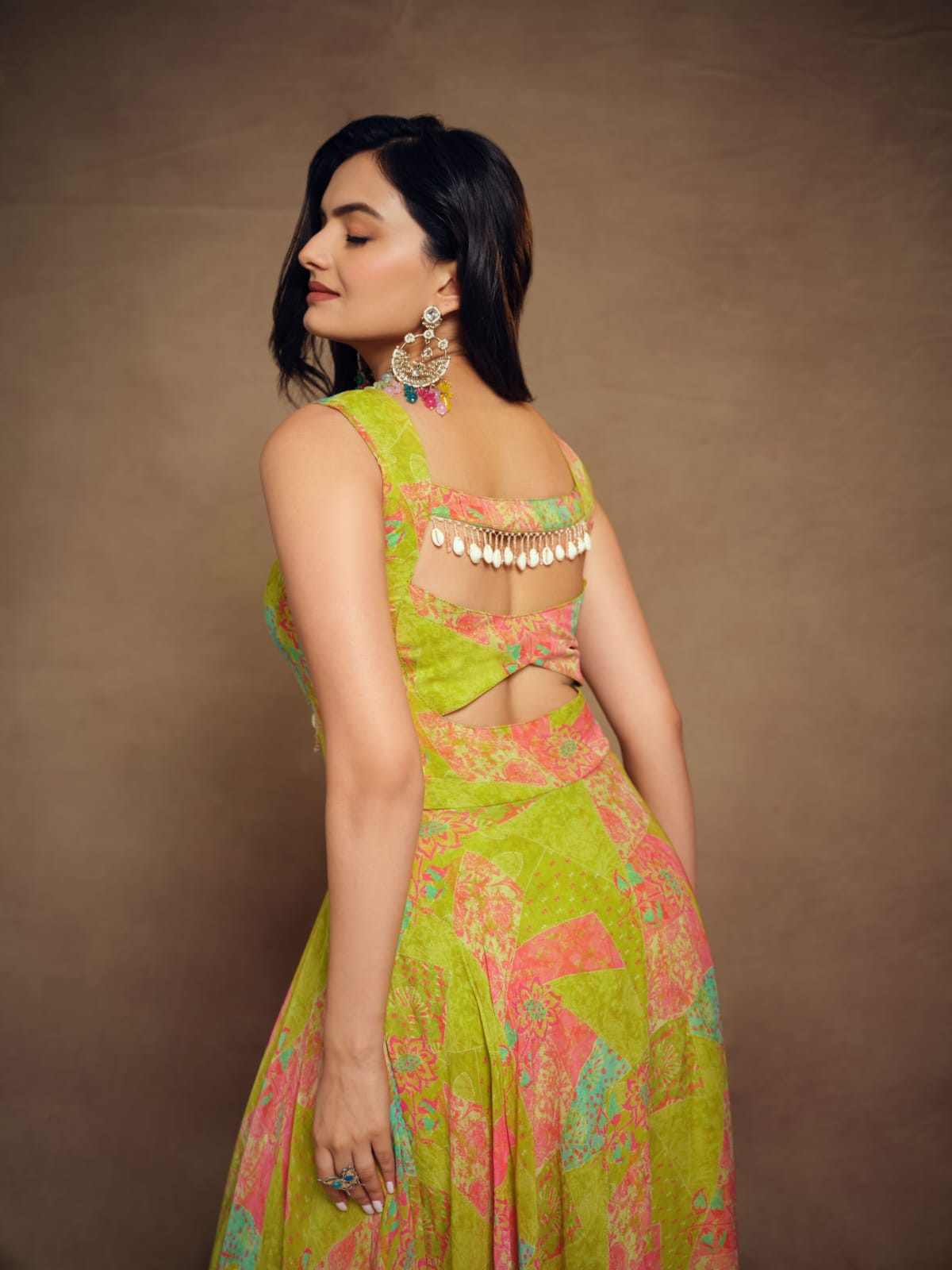 Floral Green Premium Summer Gown