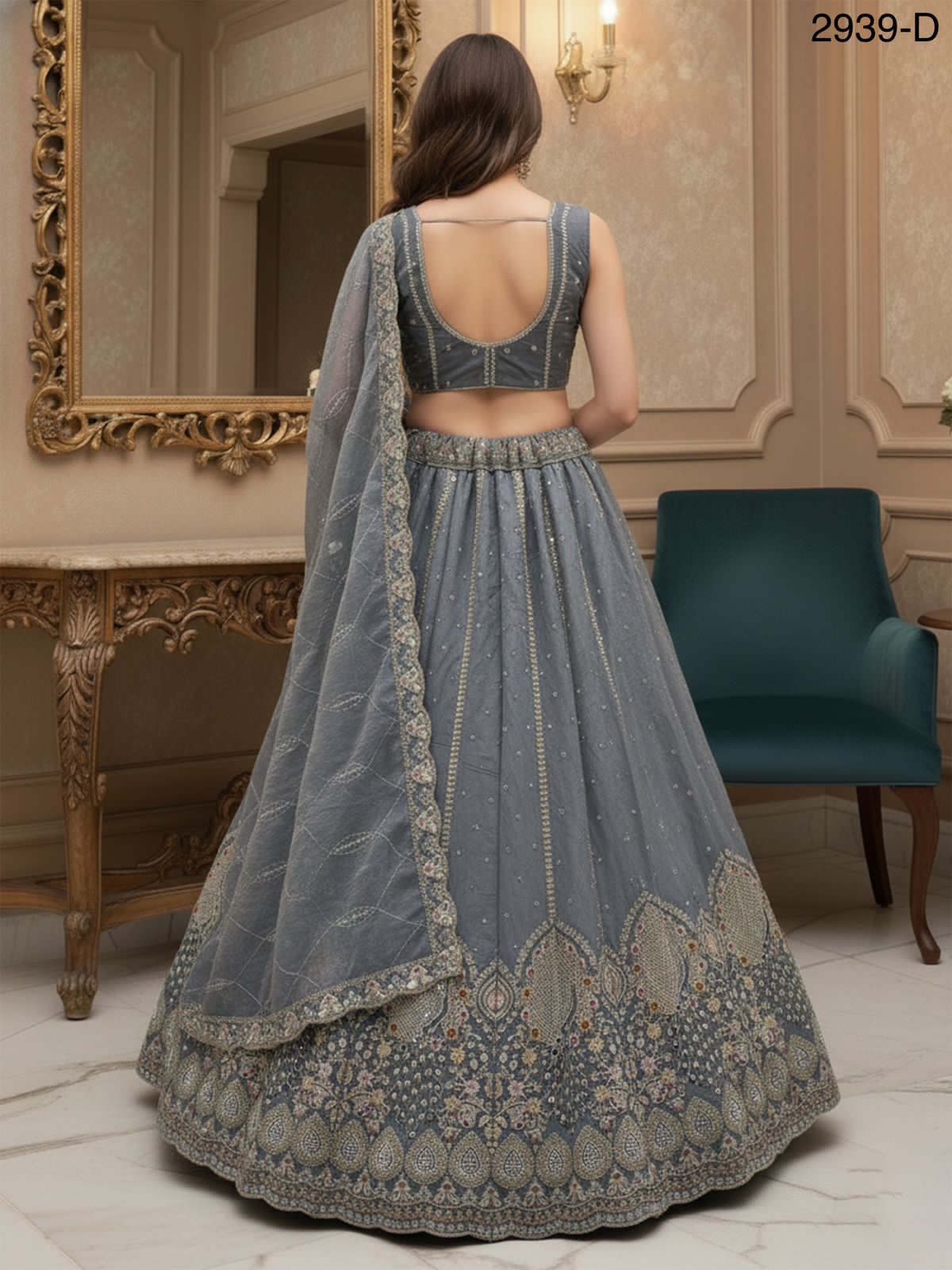 Peacock Embroidered Sober work Wedding Lehenga choli