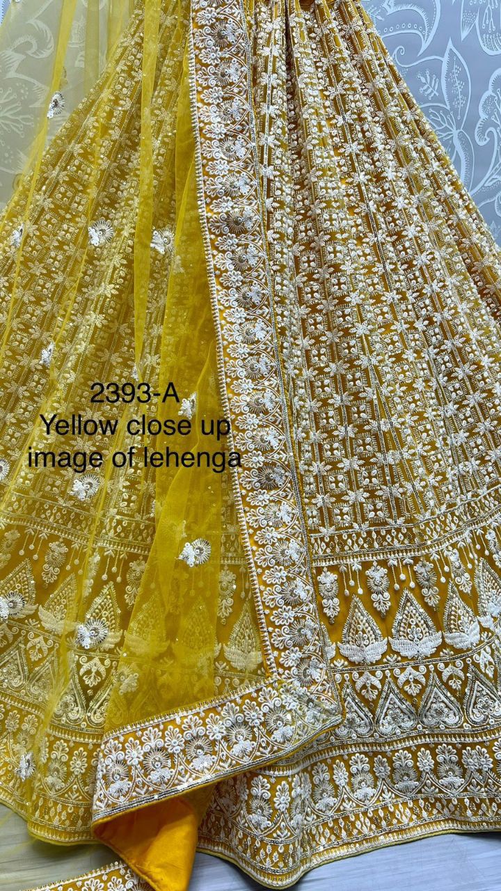 Premium Embroidered Thread Sequins Work Lehanga