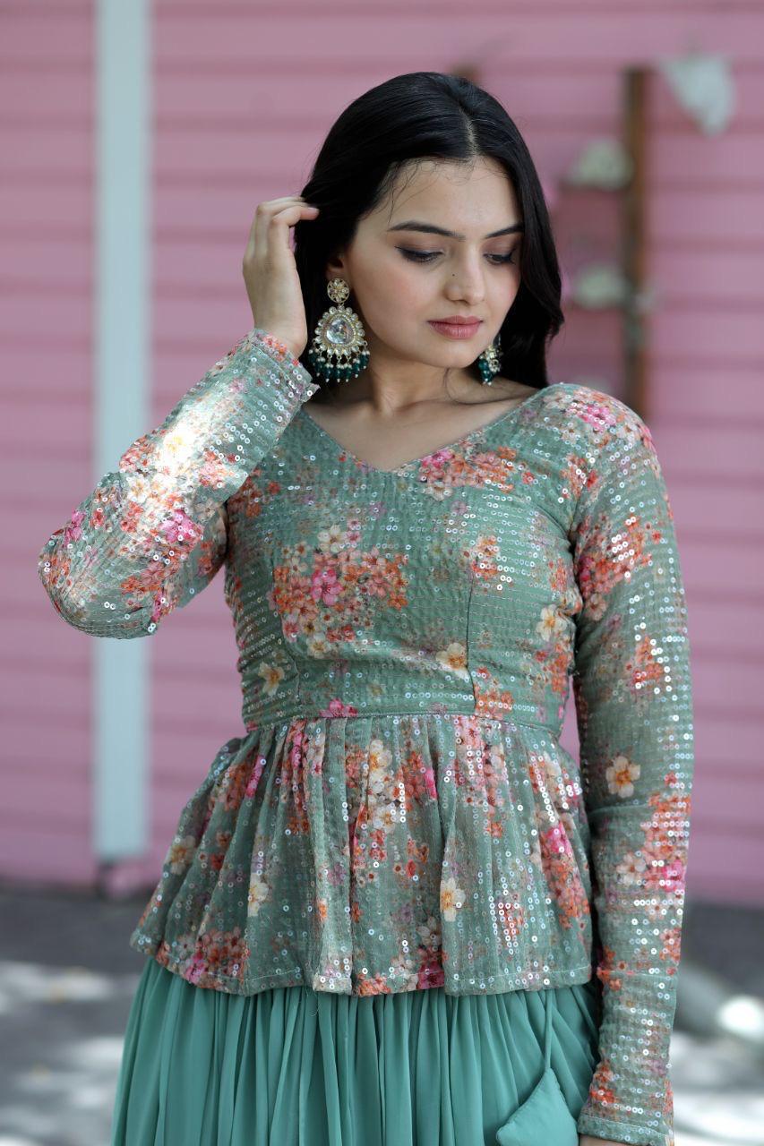 Floral Indo Western Fusion Outfit