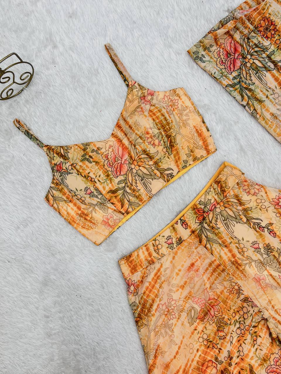 Floral Indo Western Earthy Outfit