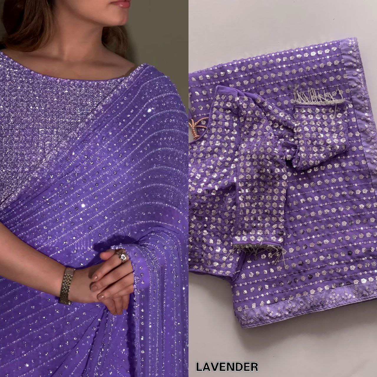 Bling Party Evenings Sequins Saree