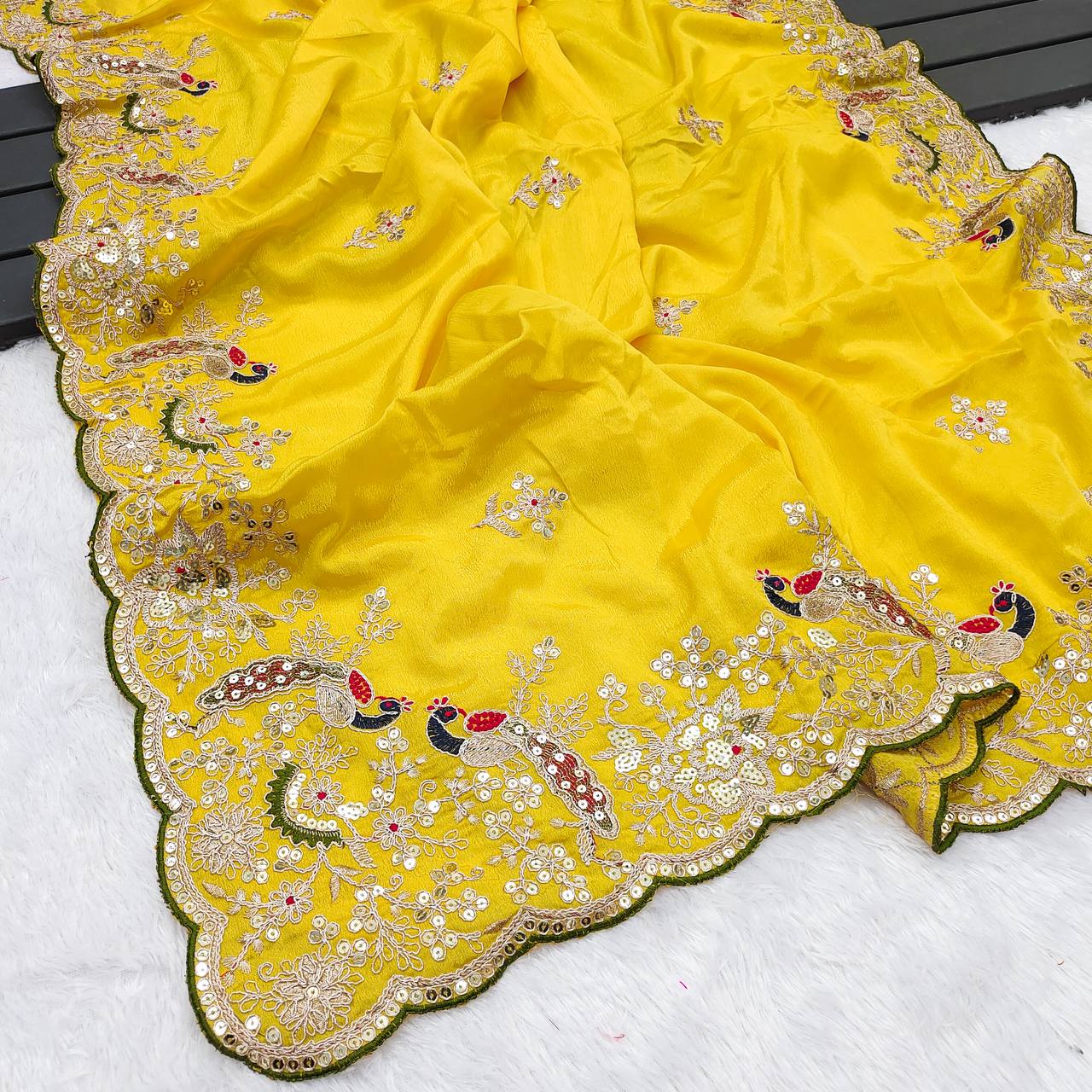 Yellow Auspicious Haldi Exclusive Saree