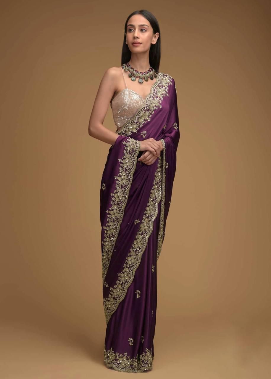 DESIGNER EMBRIODERY WORK BLOUSE SAREE