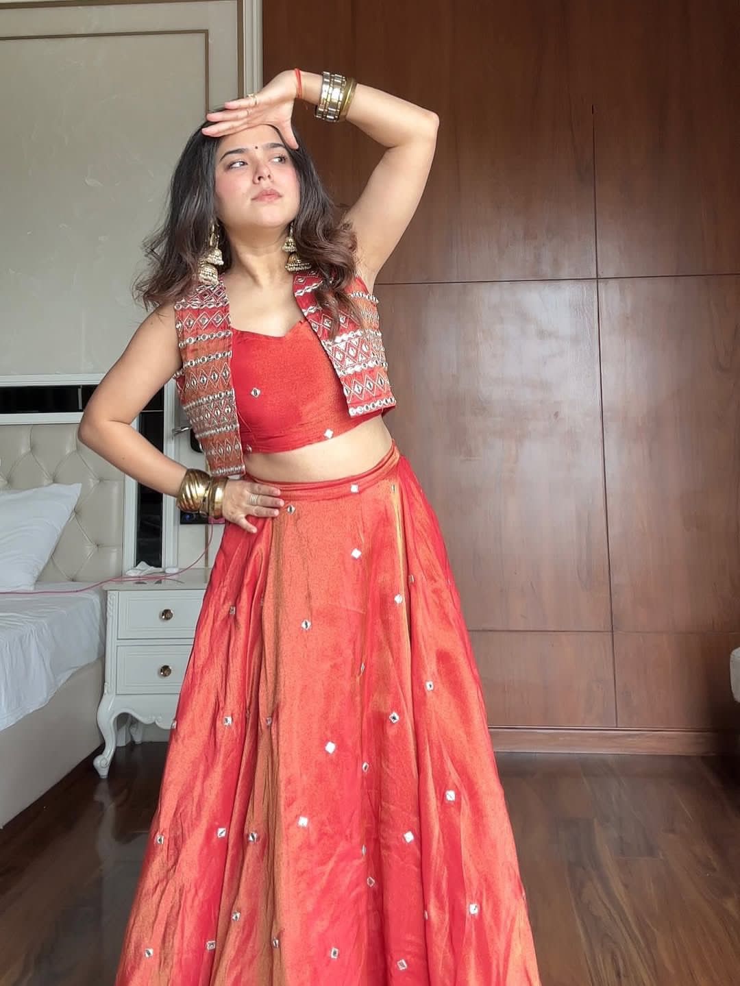 Orange Indo Western Attractive Outfit