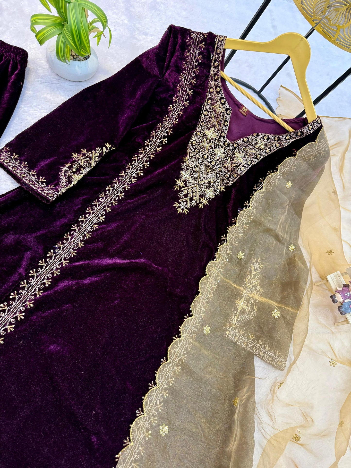 Warm Evenings Pure Velvet Designed Ready To Wear Suit Outfit