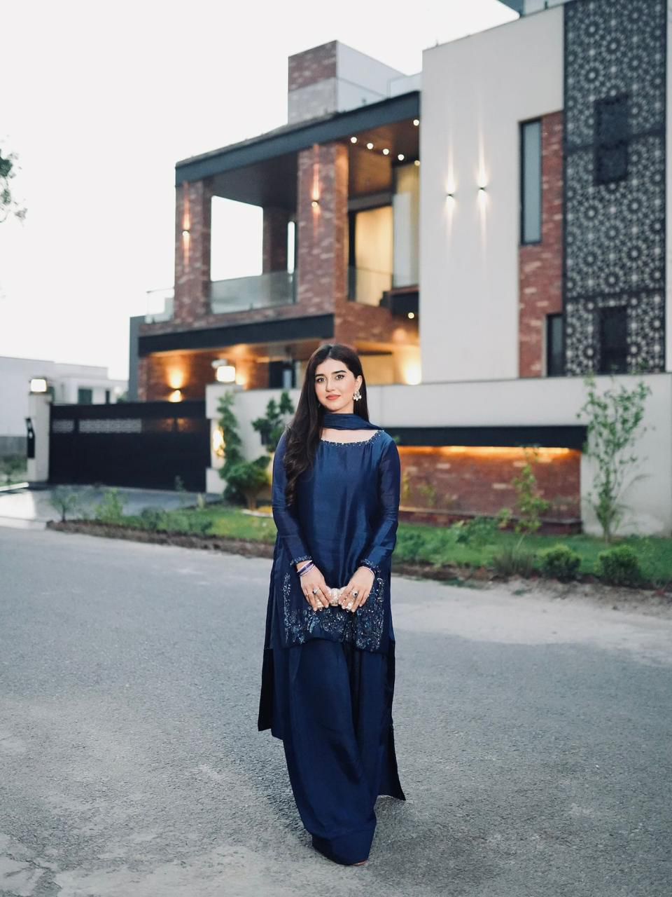 Blue Stylish Naturally Attractive Beautiful Outfit - Upto Plus Size