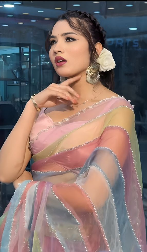 Rainbow Premium Organza Saree