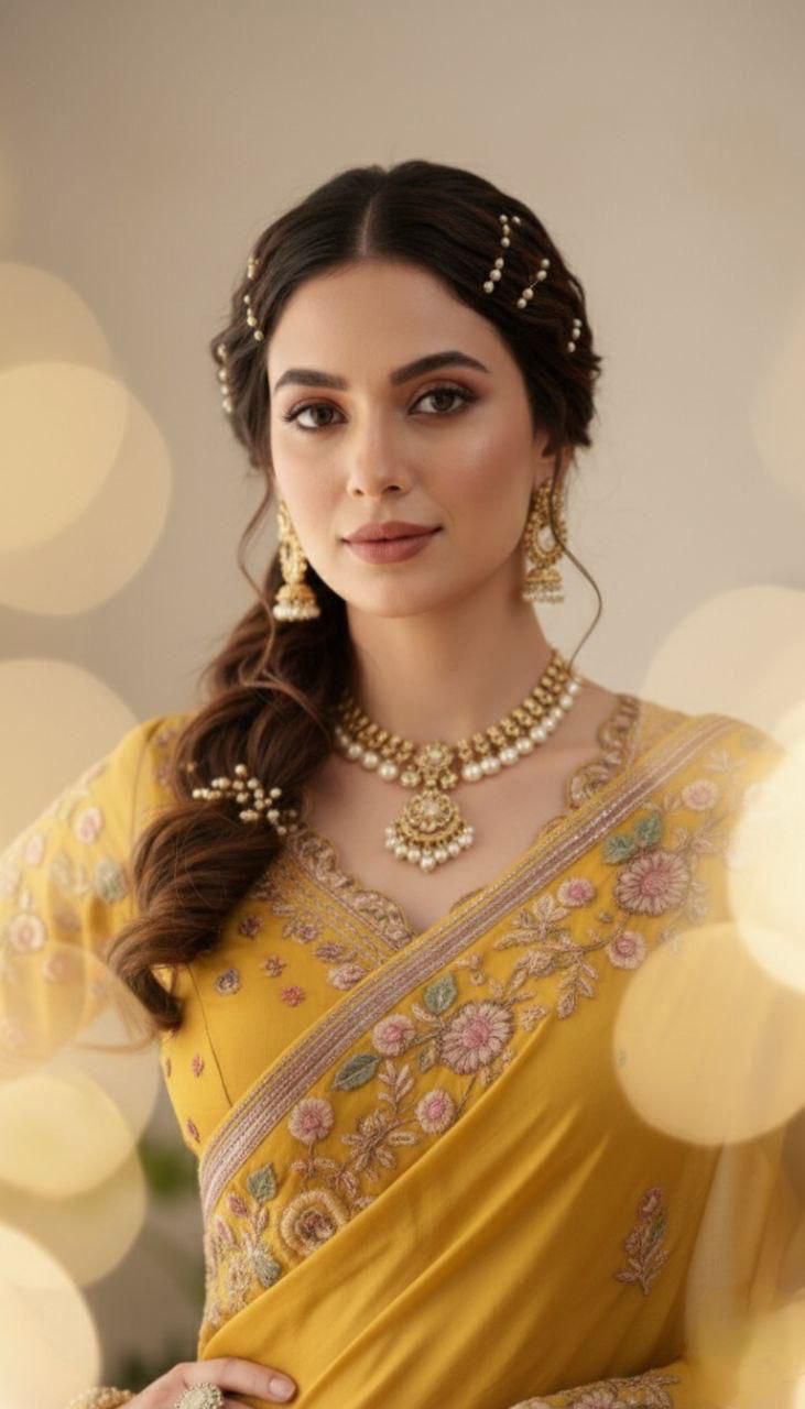 Haldi Special Moss chiffon Saree