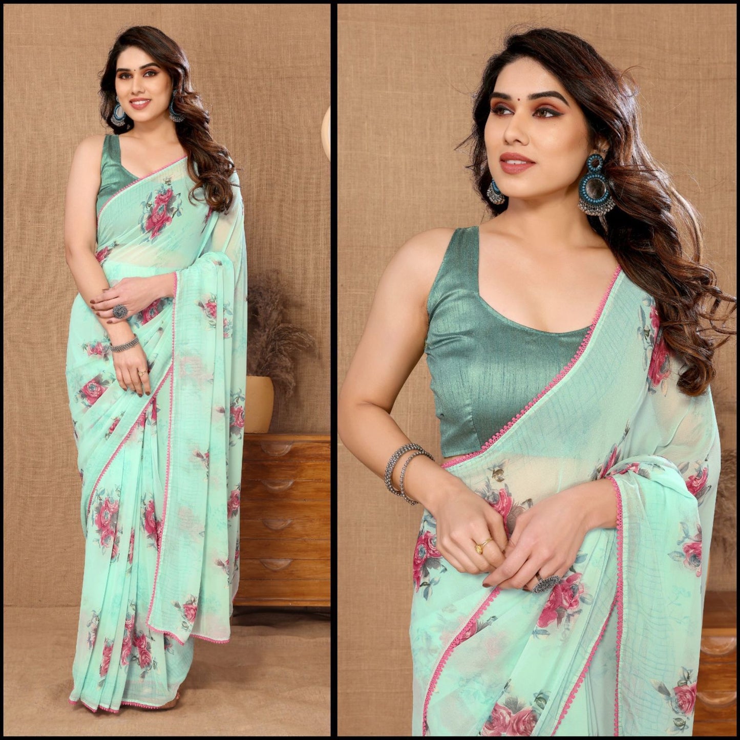 Summer Georgette Ready To Wear Sarees