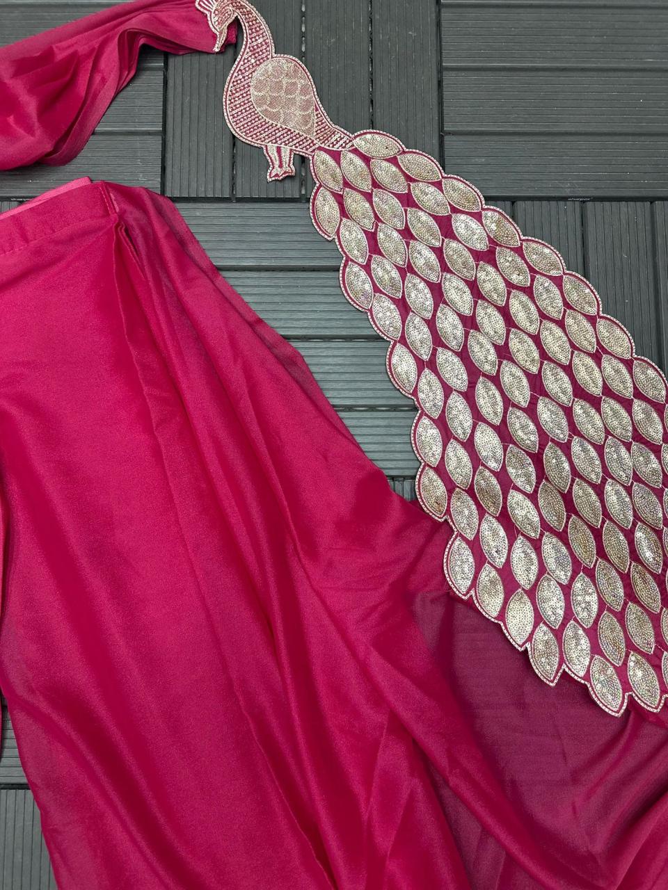 Stars & Bling Sequence work ready to wear saree