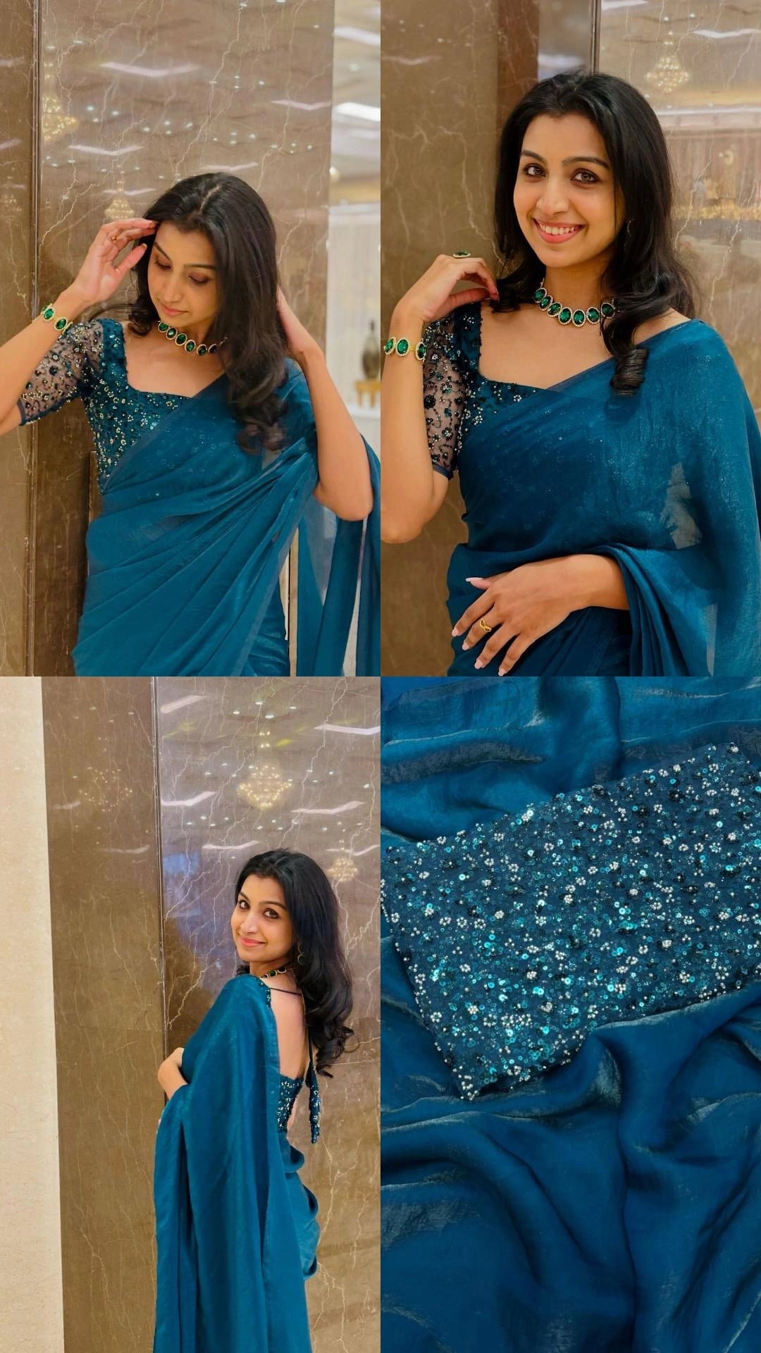 Teal Space Silk Premium Saree