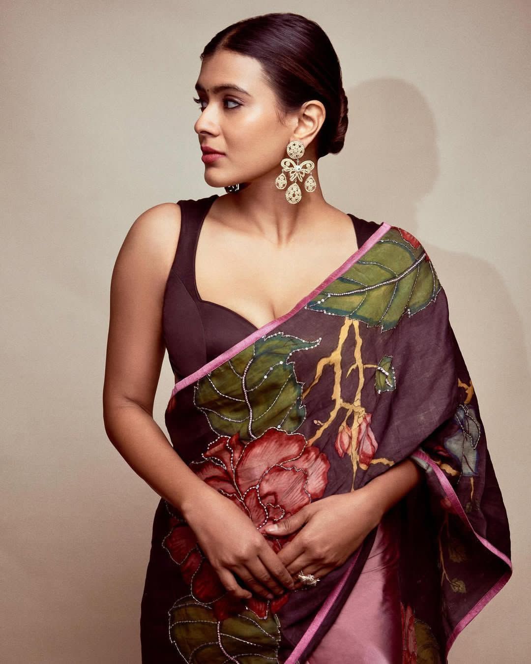 Kalamkari Premium Black HandWork Saree