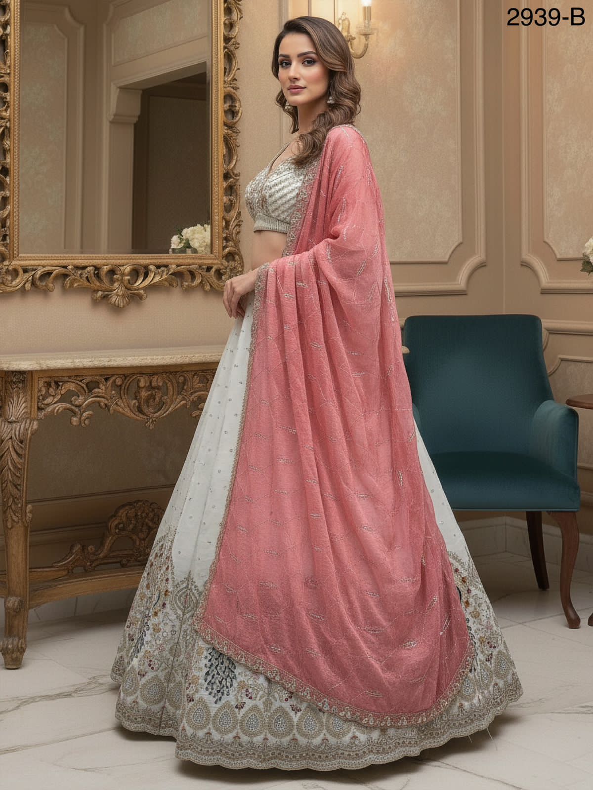 Peacock Embroidered Sober work Wedding Lehenga choli