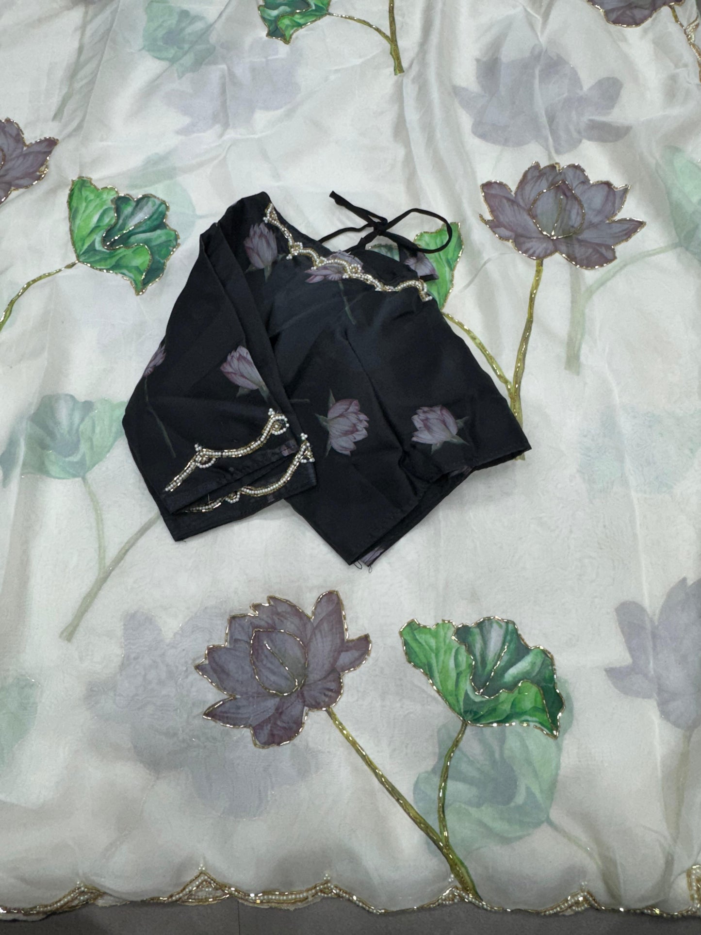 Tabby Organza Silk handwork saree