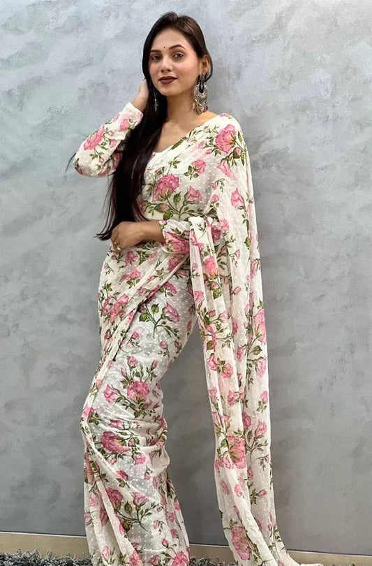 Floral Ready To Wear Saree