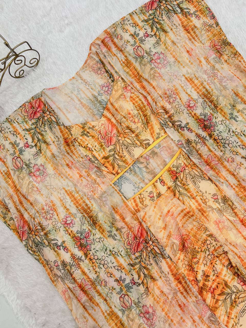 Floral Indo Western Earthy Outfit