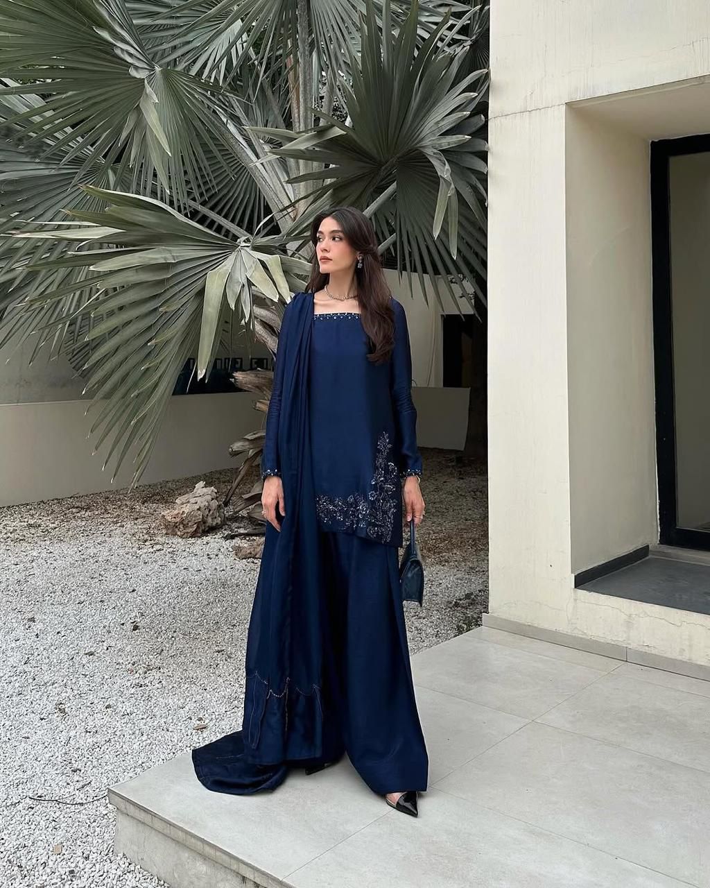 Blue Stylish Naturally Attractive Beautiful Outfit - Upto Plus Size