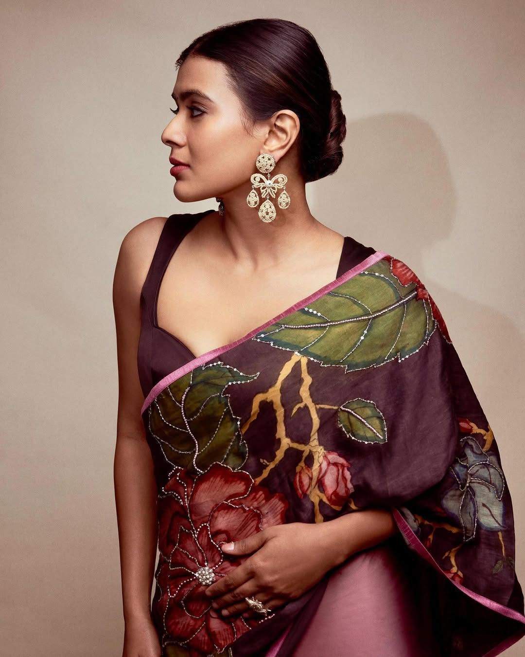 Kalamkari Premium Black HandWork Saree