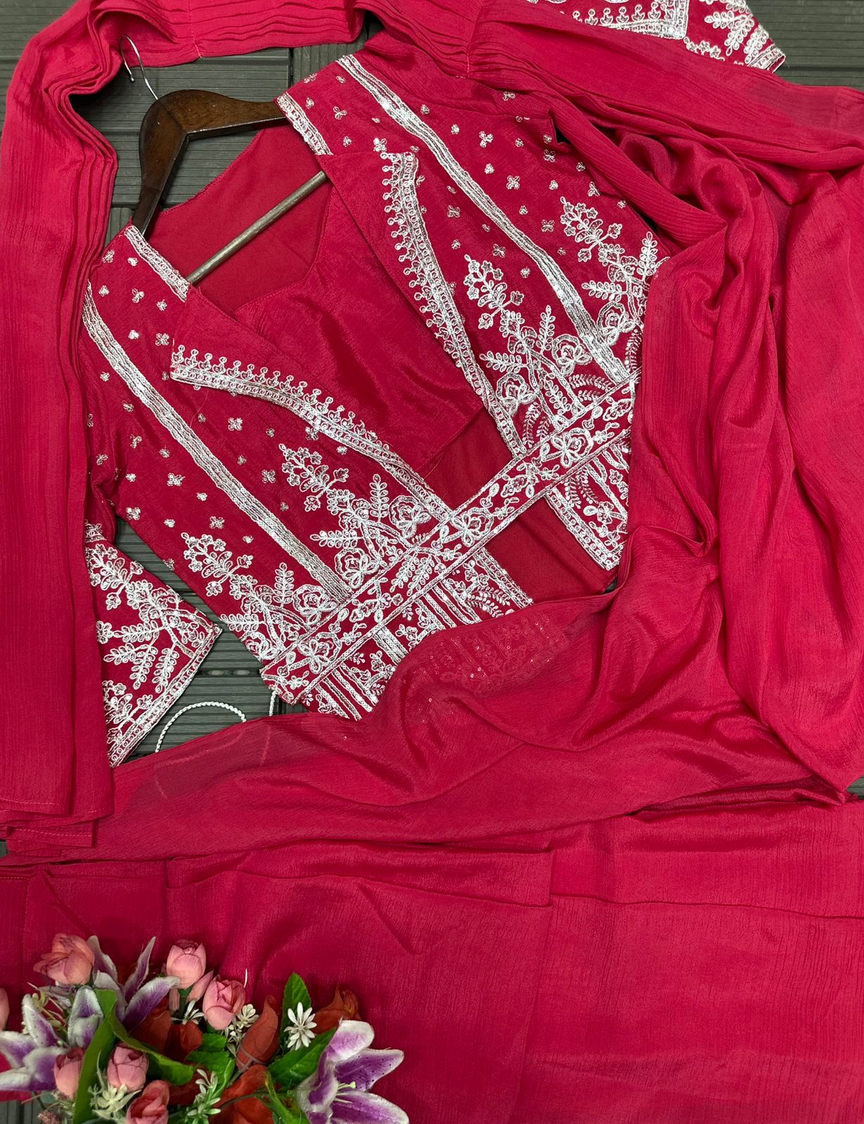 Ready To Wear Koti Jacket Style Chinon Saree