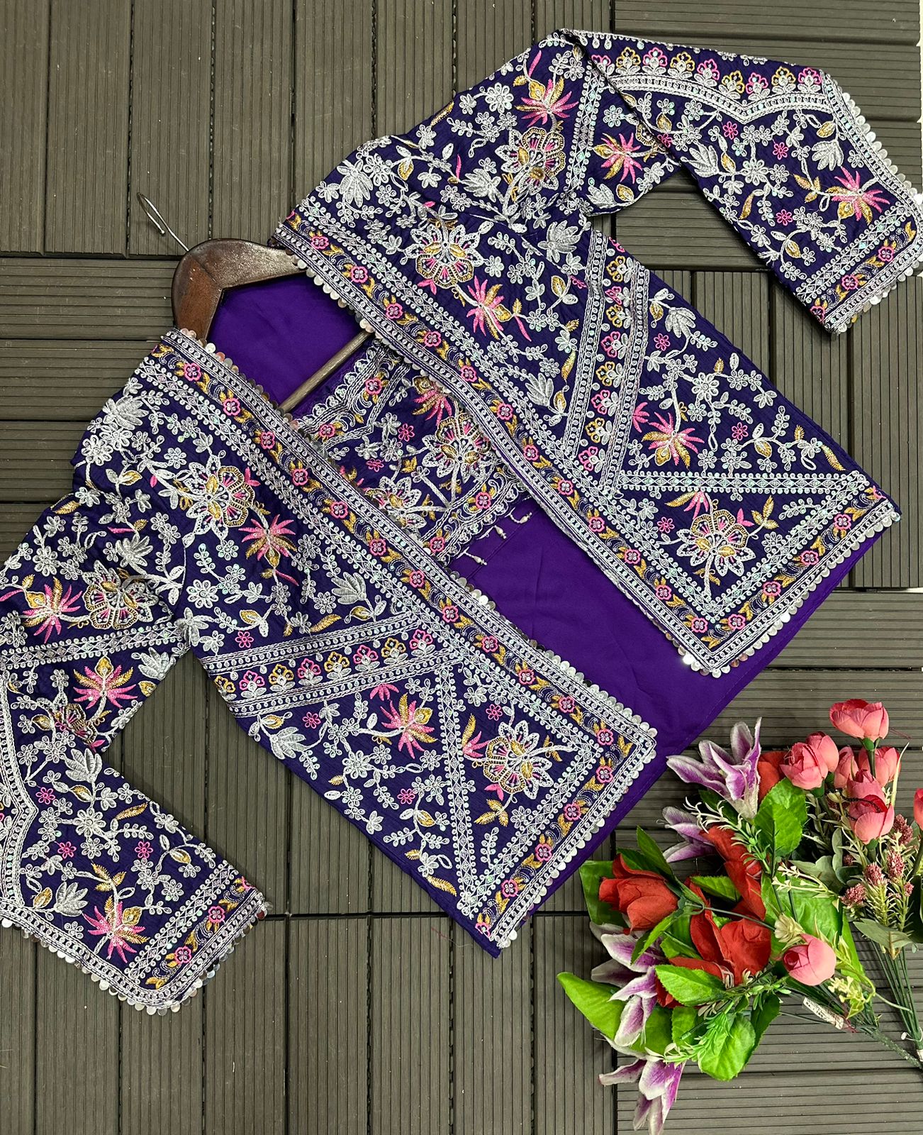 Supreme Jacket Saree Outfit - Ready To Wear