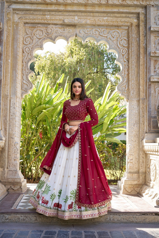 Whispering Charm Embroidered Lehenga