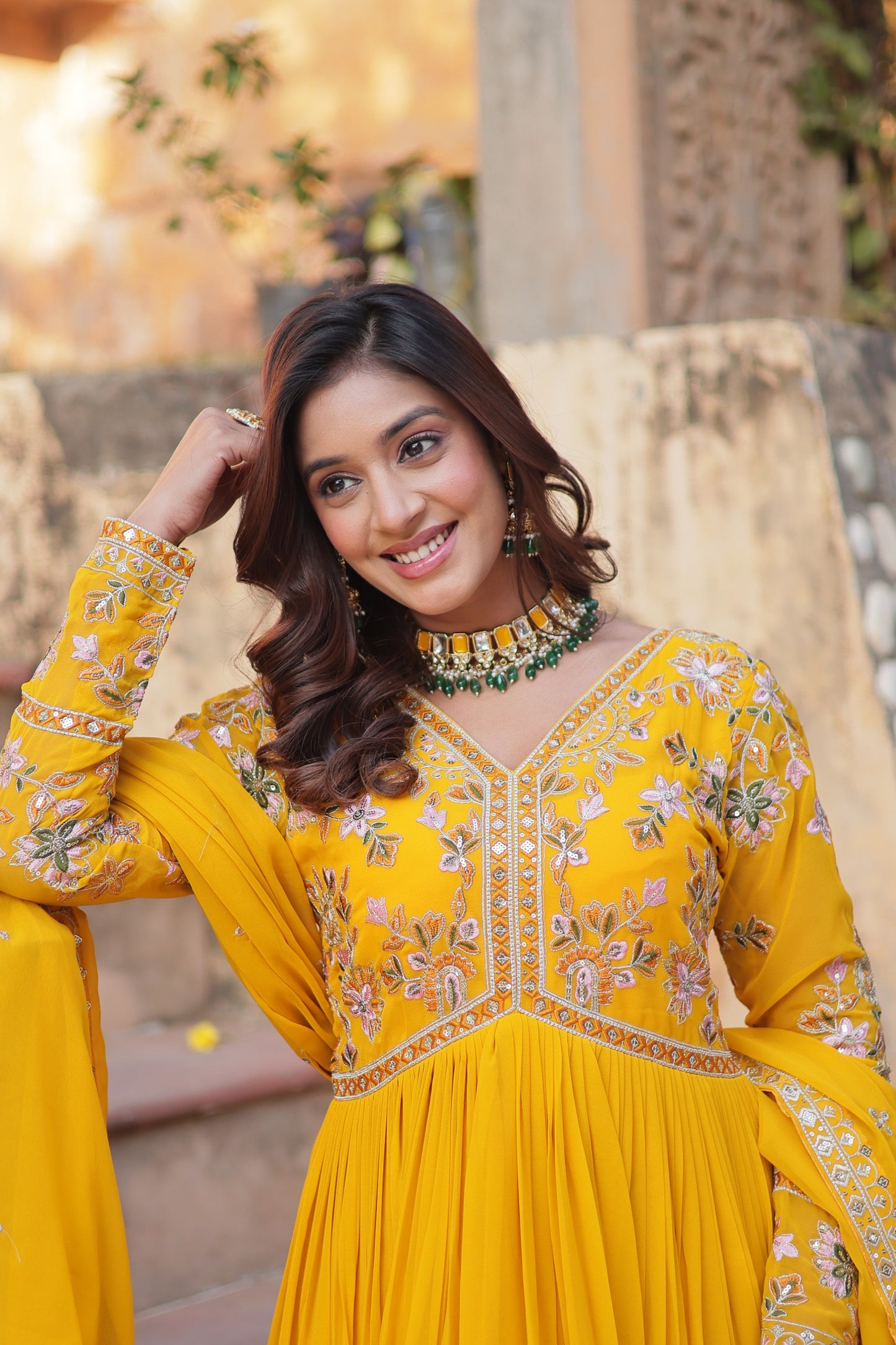 Haldi Day Yellow Designer Gown