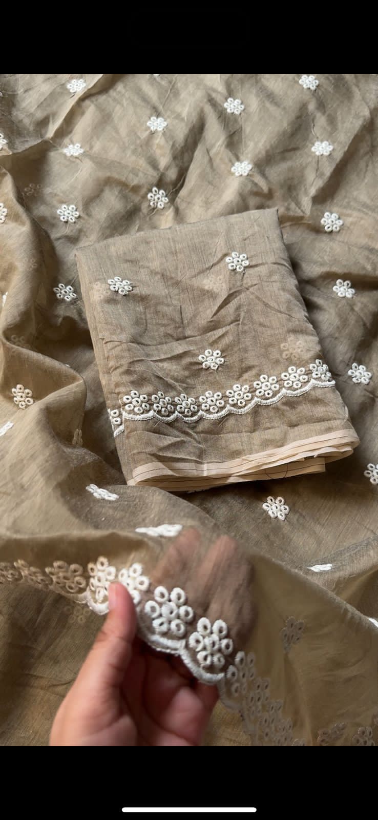 Antique Mouse Chanderi Cotton Saree